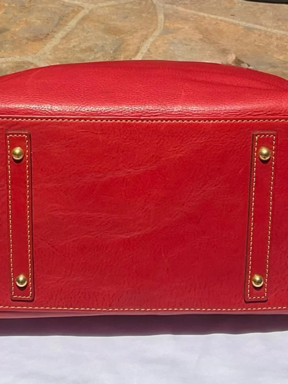 Dooney and Bourke- Red Florentine Leather Hobo Lock Bag *NWT